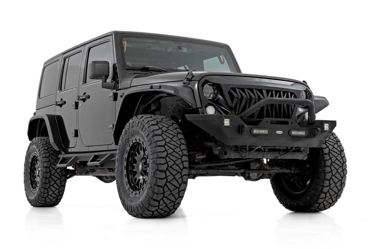 Jeep Wrangler Unlimited Wheel Well Liners - Front & Rear - Rough Country - Black - '07-'18